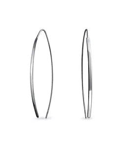 Long Thin Threader Earrings Sterling Silver