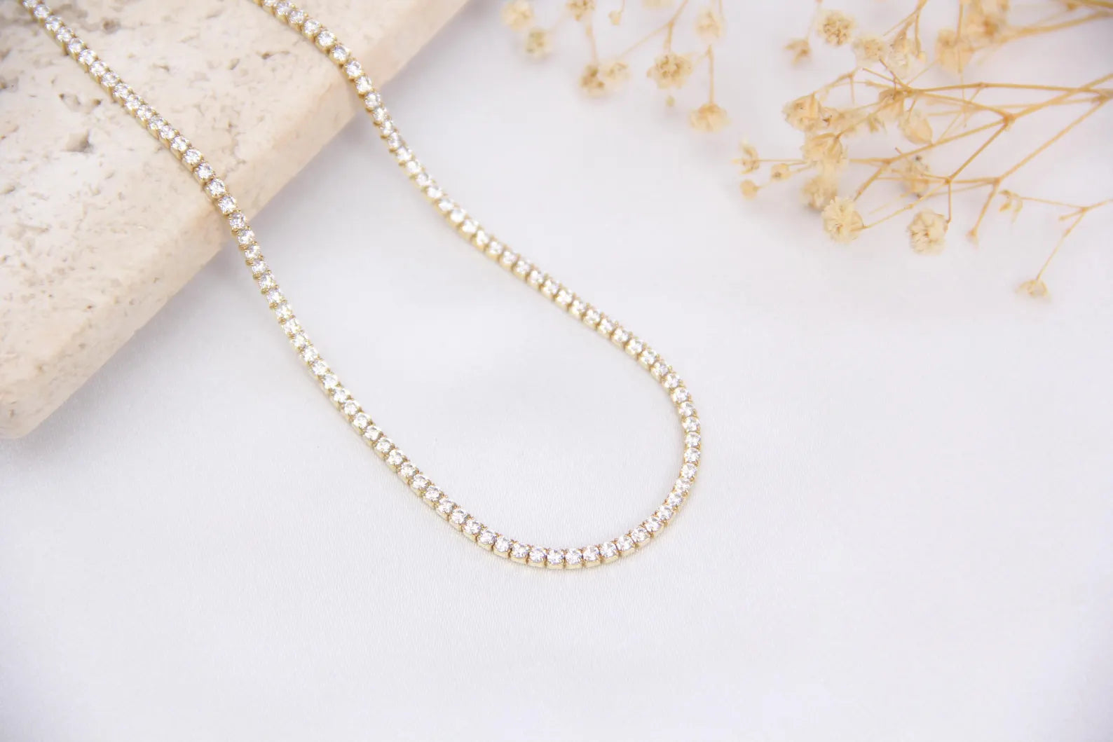 Gold Tennis Necklace