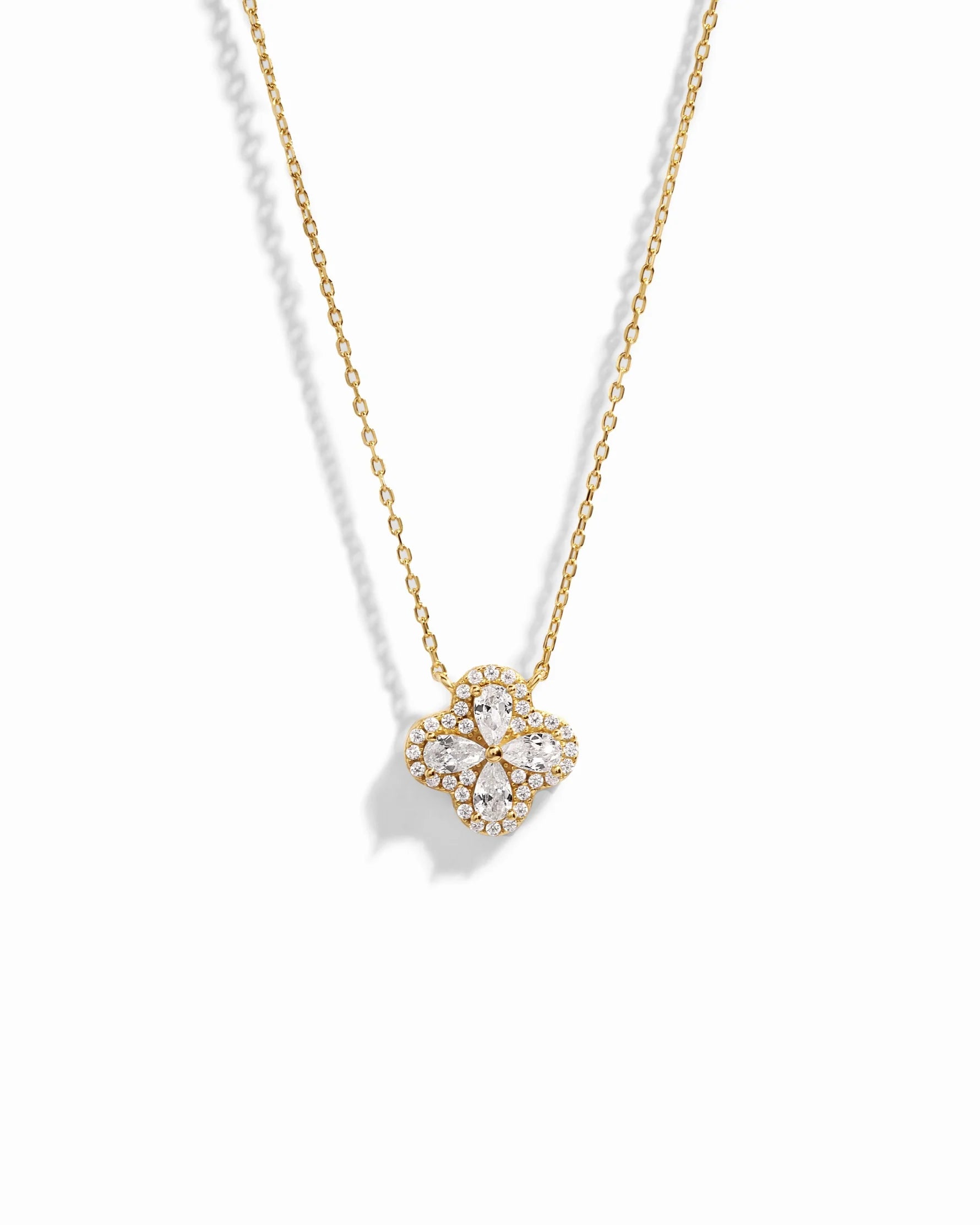 Pear Four Clover Necklace