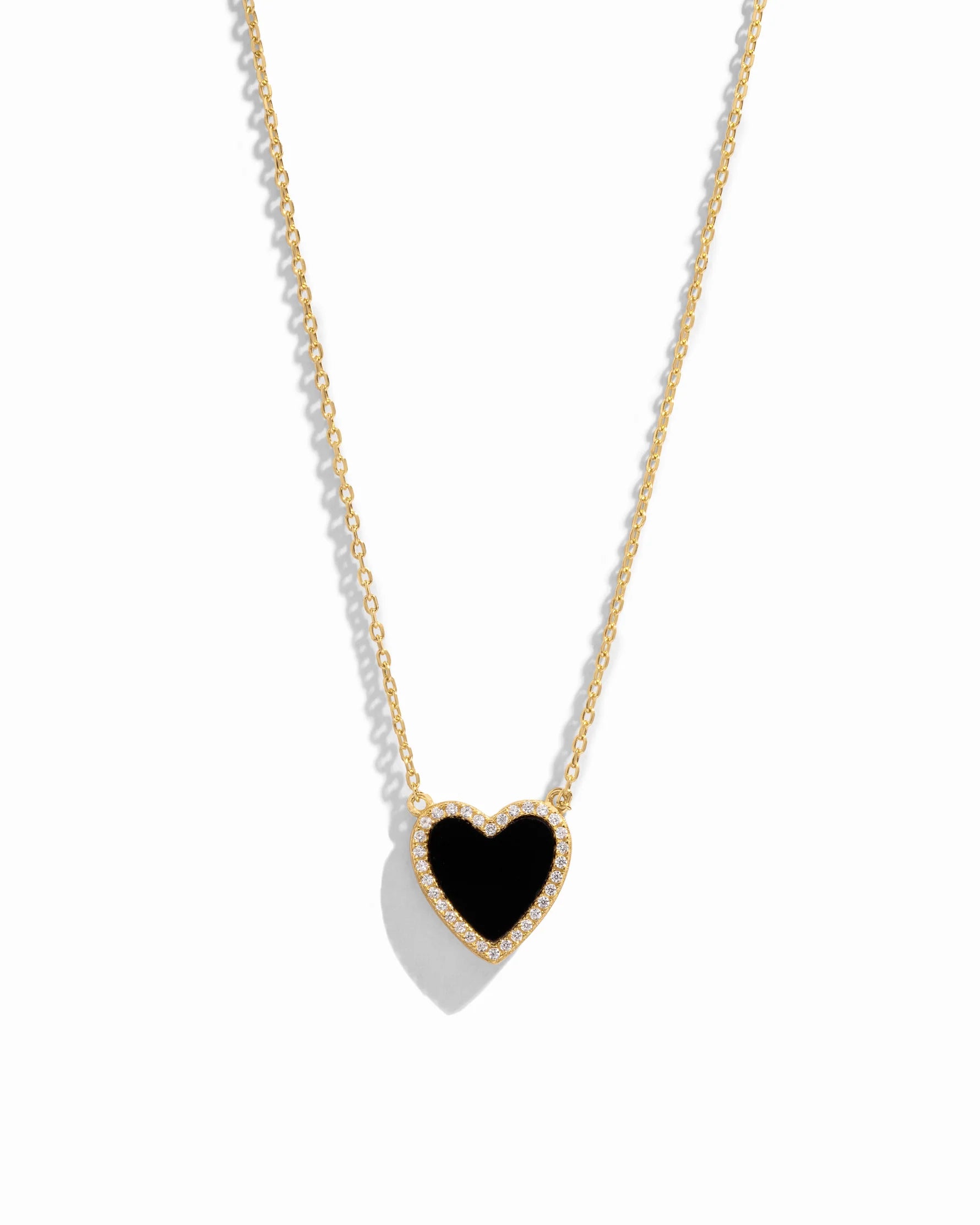 Black Onyx Heart Pendant Necklace