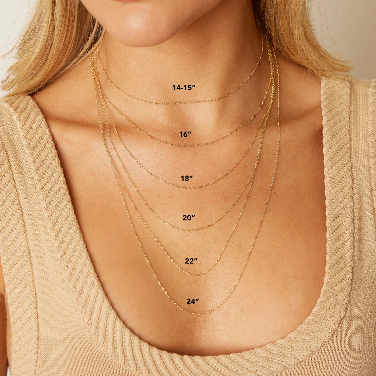 Necklace length placement illustration