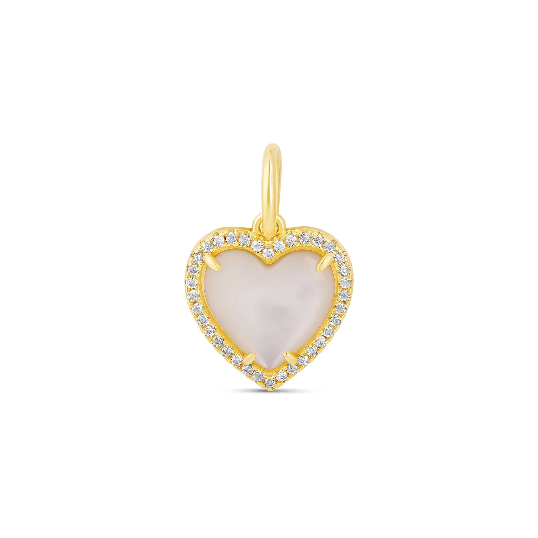 WHITE SMALL STONE HEART CHARM