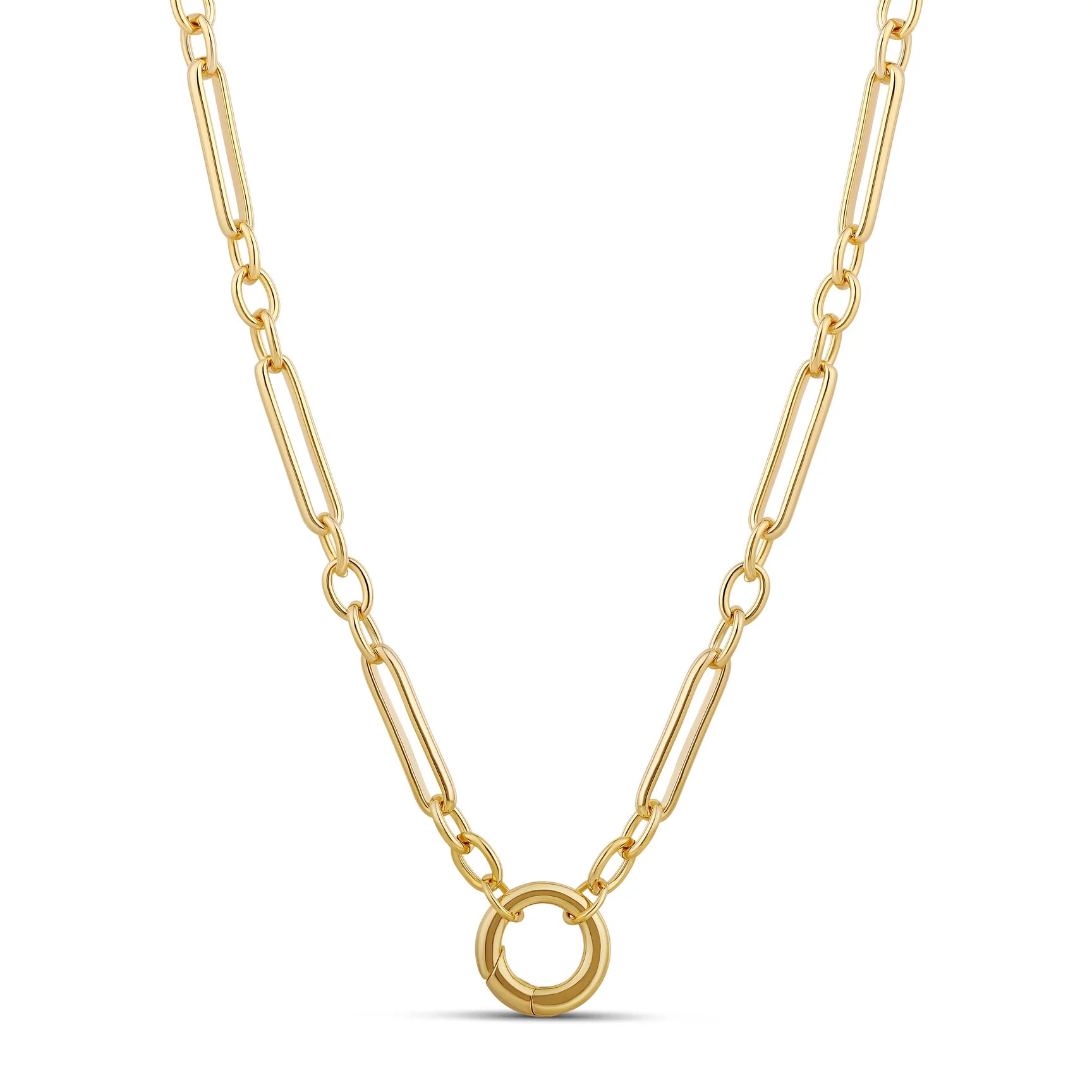 FANCY LINK PUSH CLASP NECKLACE