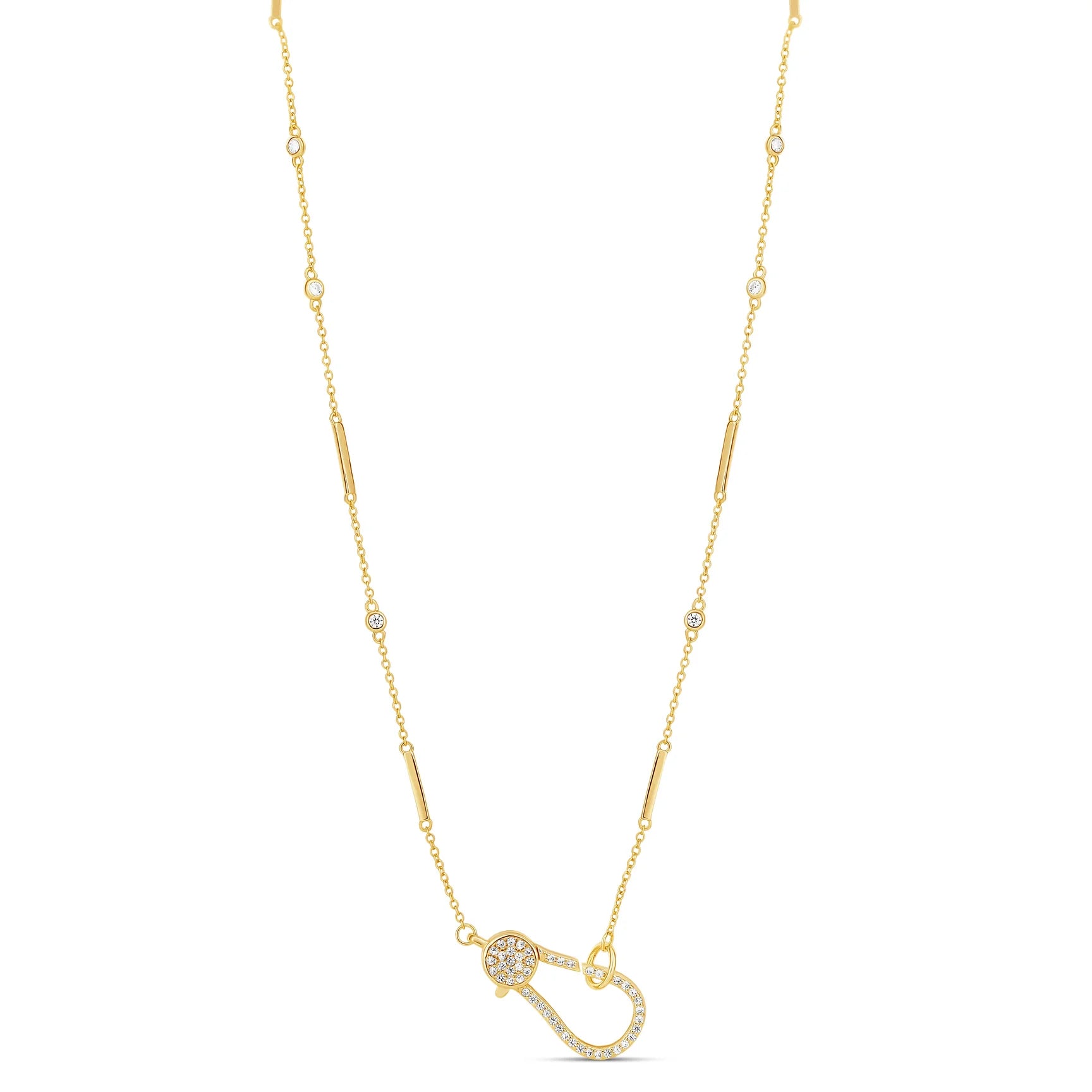 THE PAVÉ HOOK BAR NECKLACE