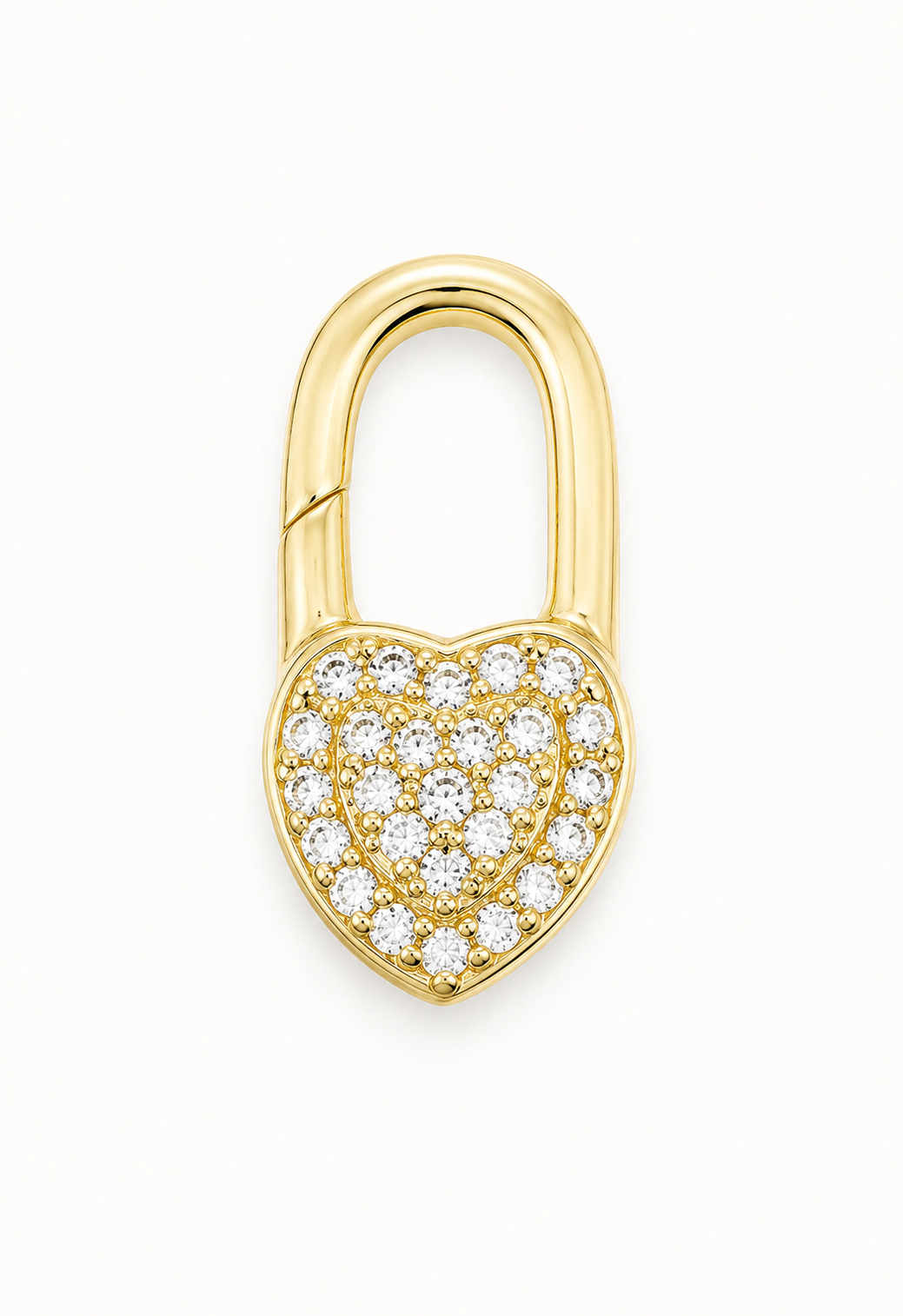 Multicolor Heart Lock Charm with Pavé CZ