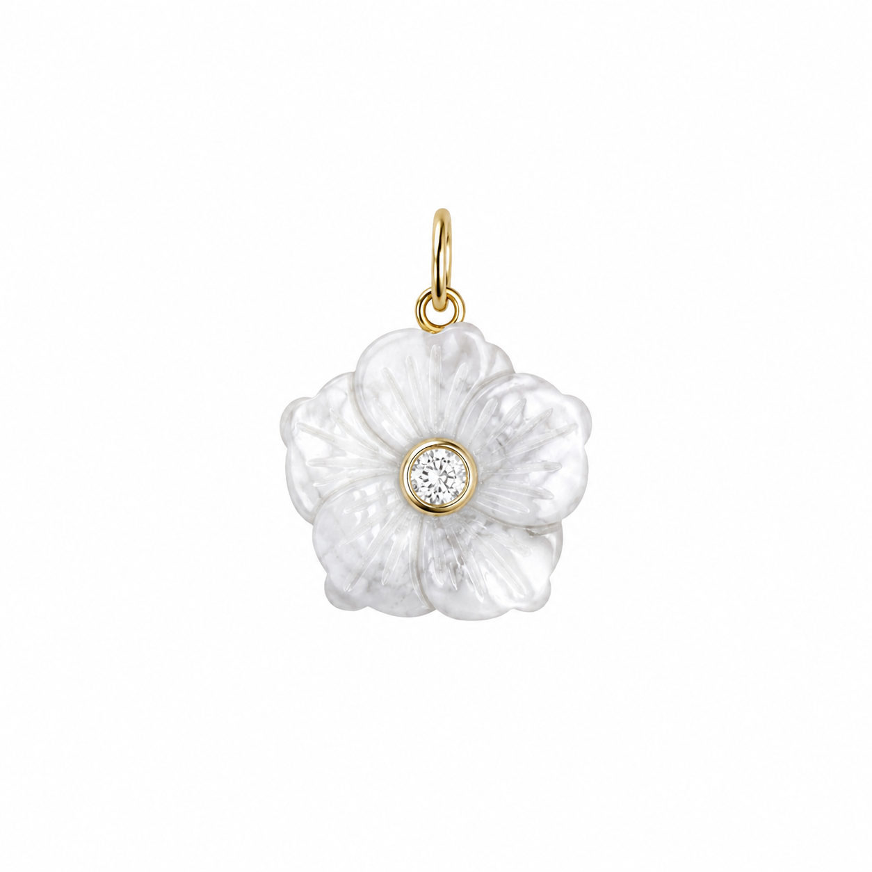 CARVED FLOWER CHARM