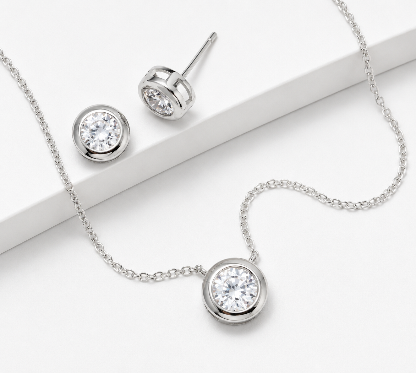 Crystal Pendant Necklace & Earring Set