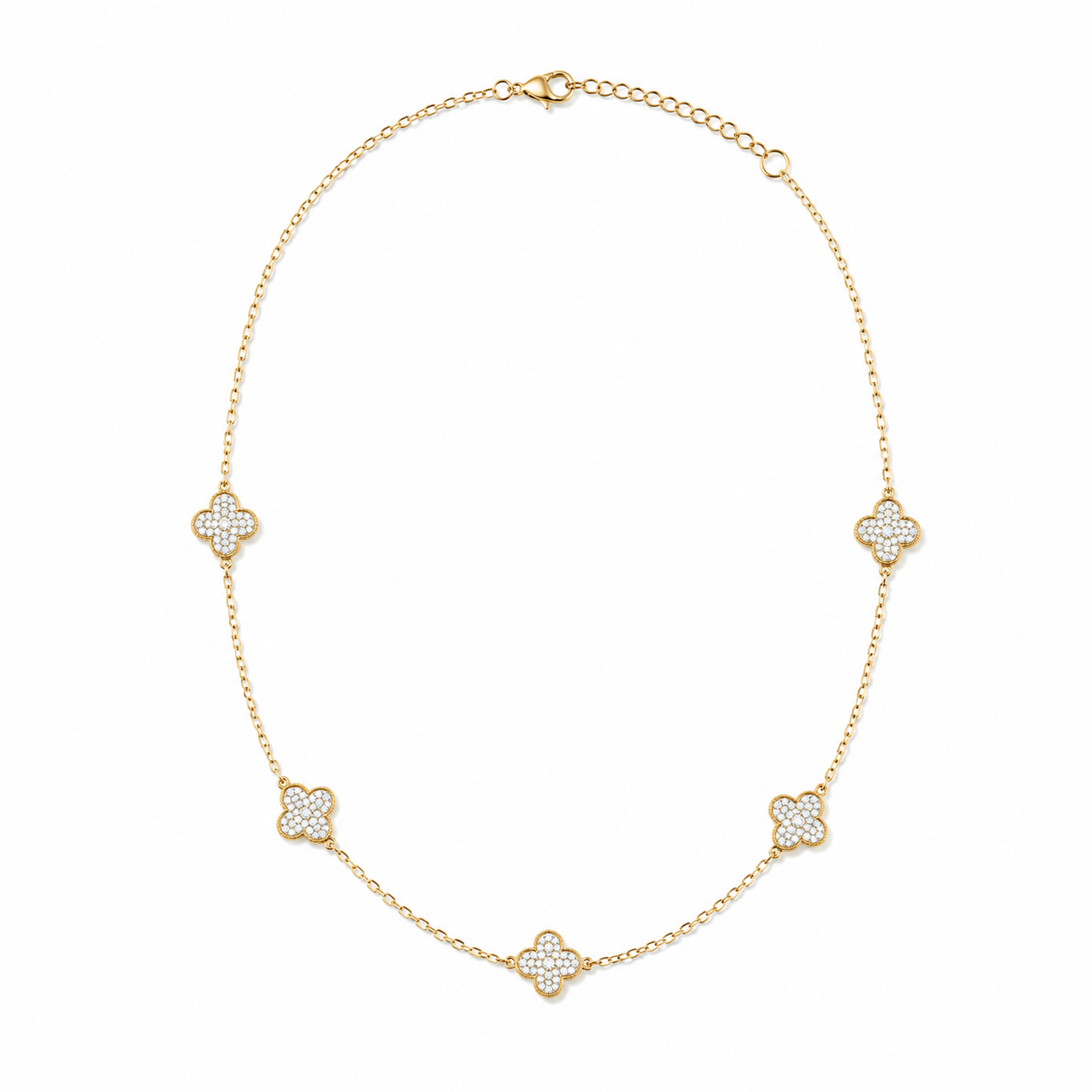 Clover Crystal Layering Necklace