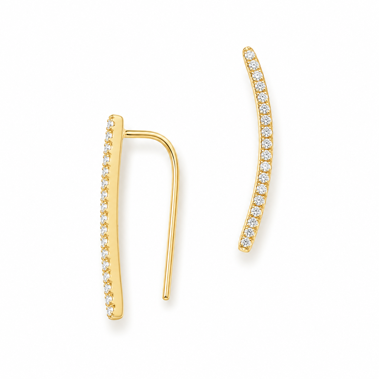 Studded Ear Climber Gold