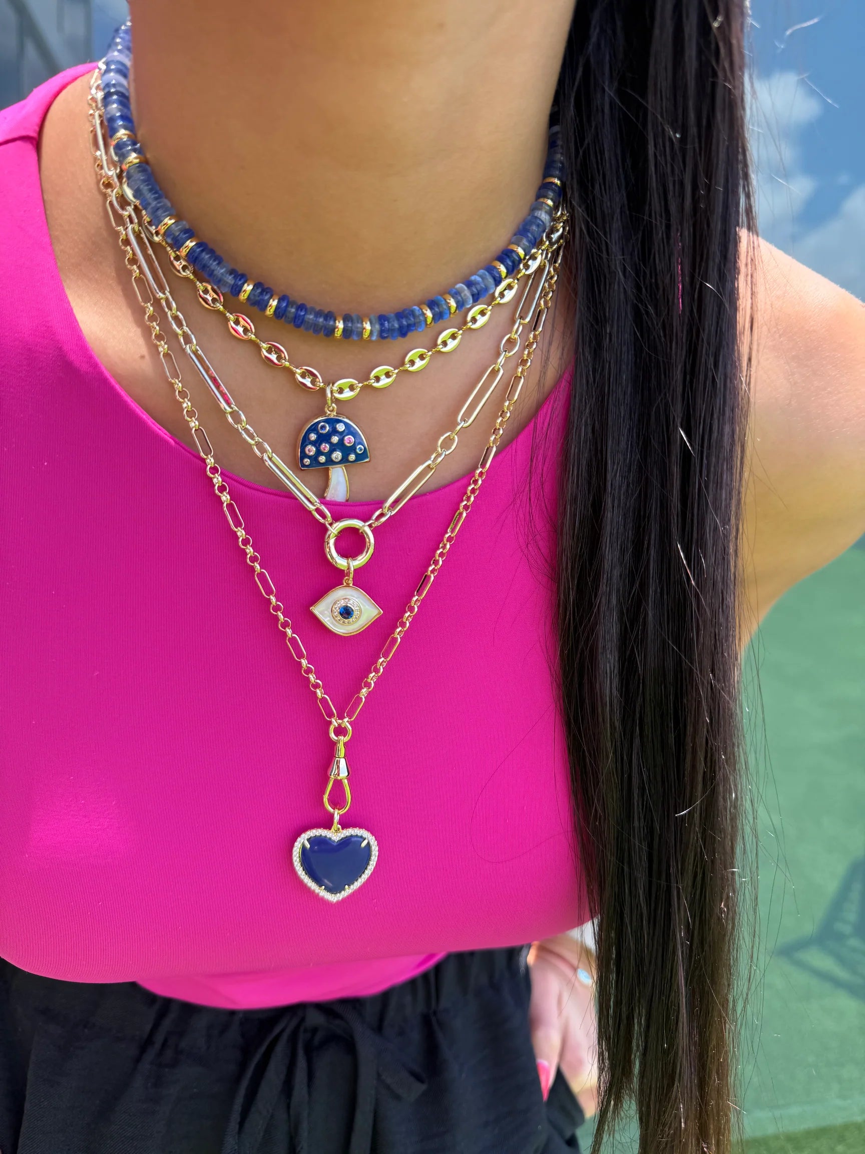 FANCY LINK PUSH CLASP NECKLACE