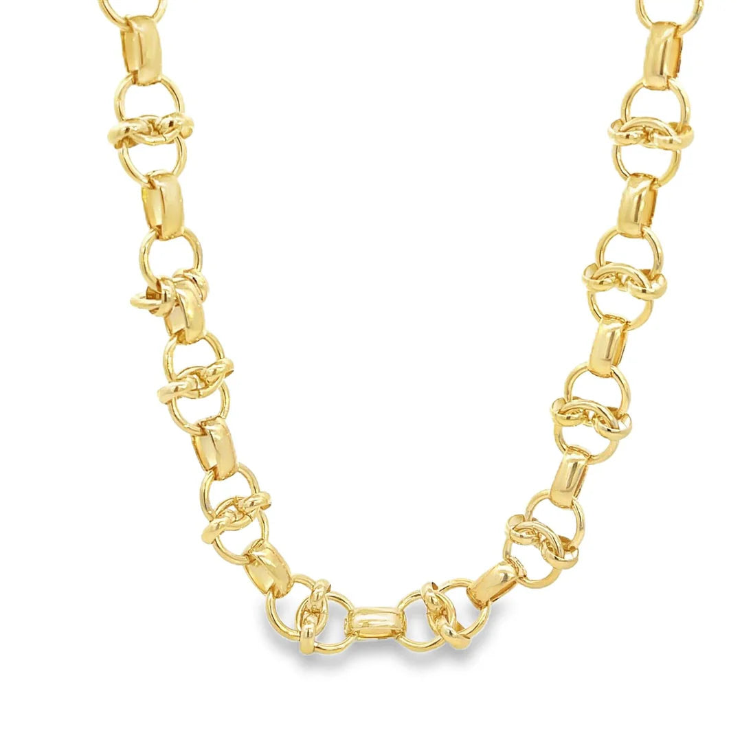 Intertwined Swirl Link Rolo Necklace