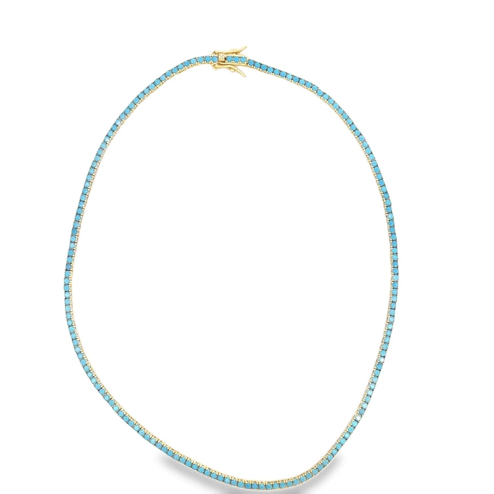 Turquoise Colored Tennis Necklace