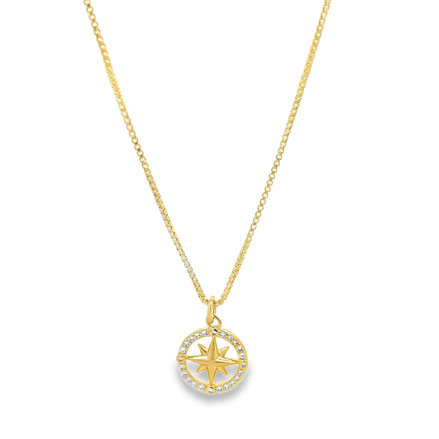 North Star CZ Medallion Necklace