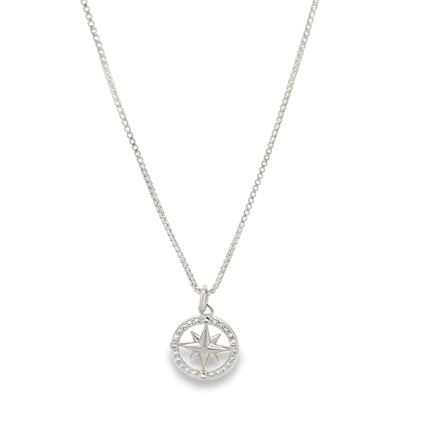 North Star CZ Medallion Necklace