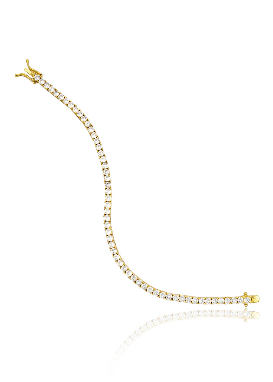 2mm Tennis Basket CZ Bracelet