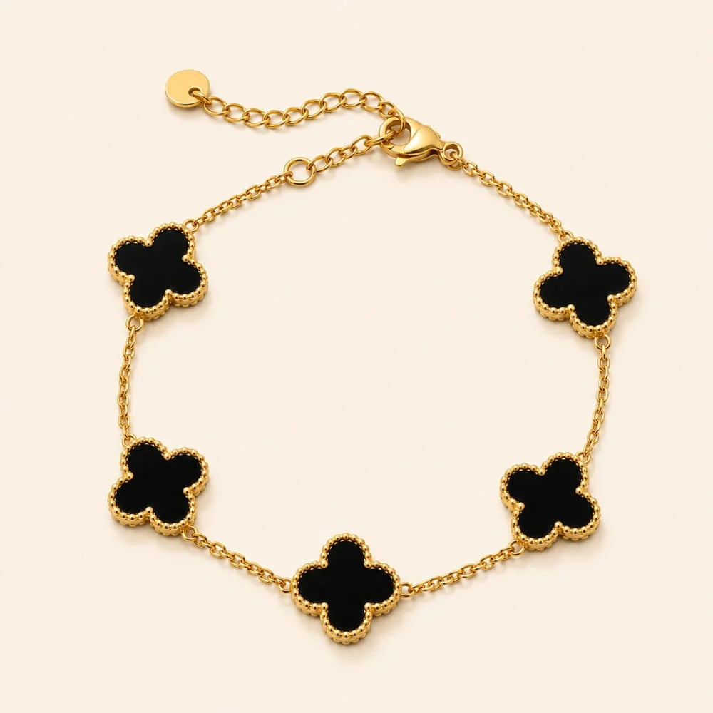Clover Black Charm Bracelet