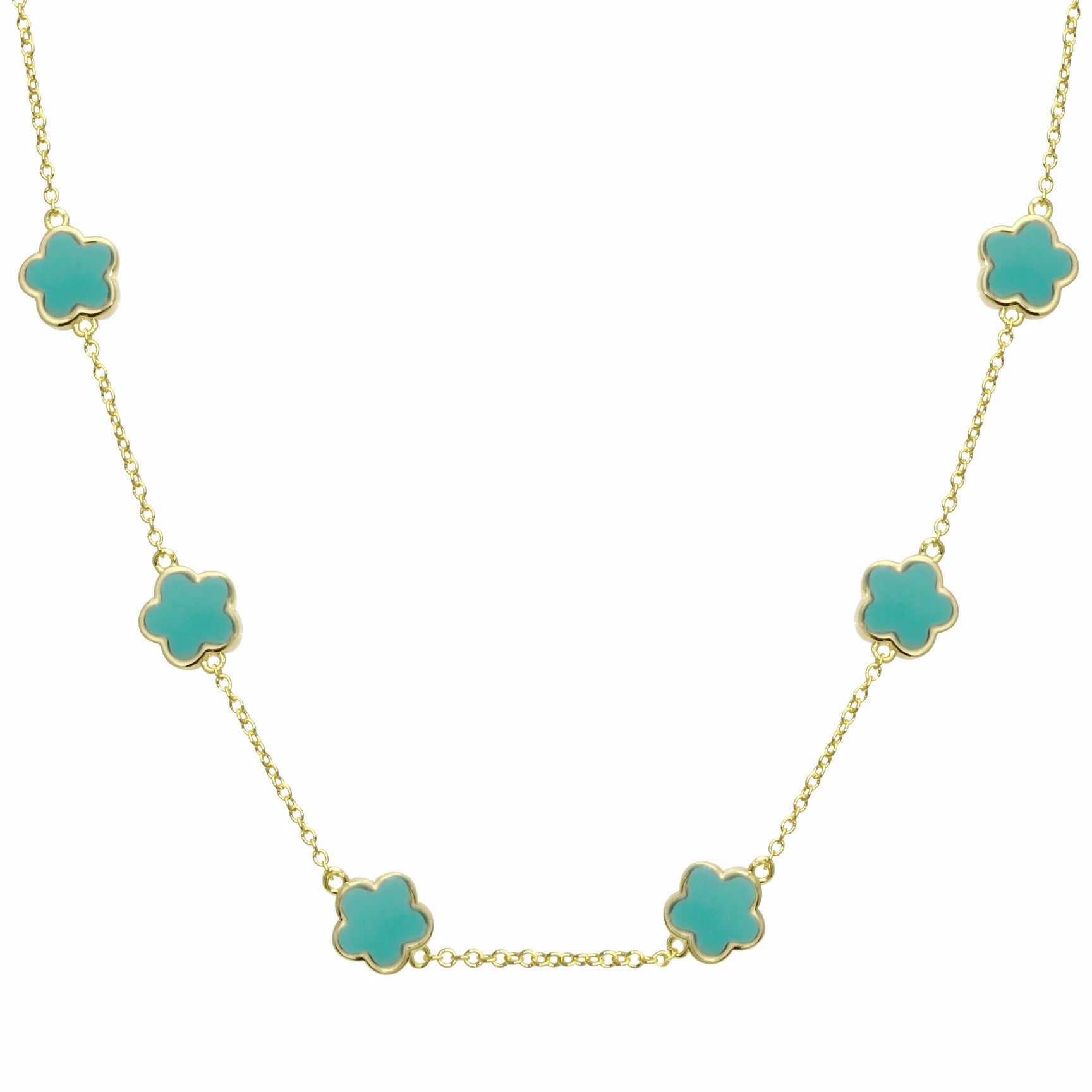 MULTI FLOWER STONE NECKLACE