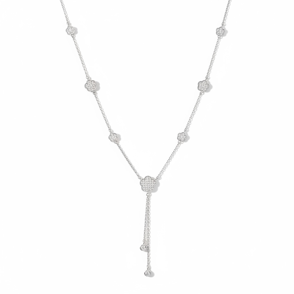 Sterling Silver 4 station Clover Necklace