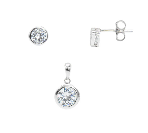Crystal Pendant Necklace & Earring Set