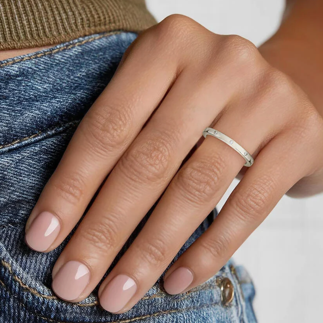 Gipsy Set Diamond Rings Silver