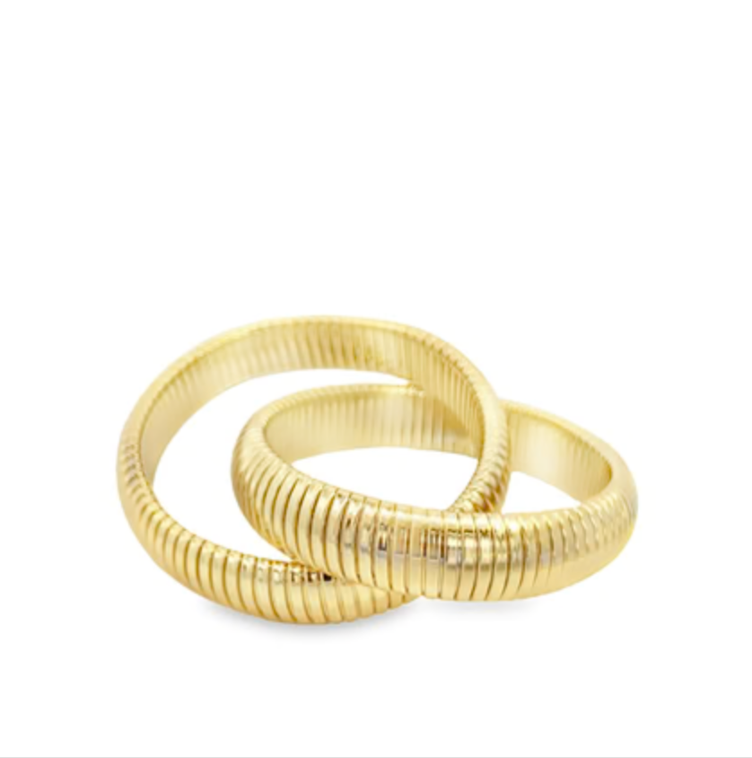 Intertwined 14mm Wide Coil Styled Bangle