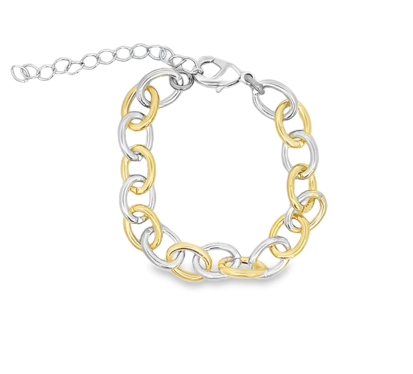 Thick Rolo Two-Tone Link Bracelet