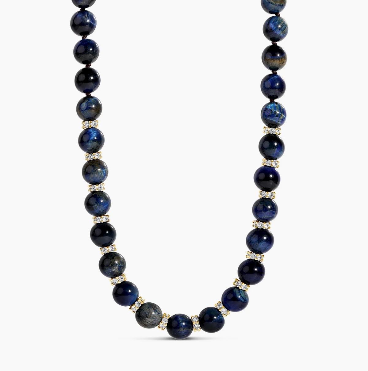 THE TIGER EYE LUXE BEAD BLUE NECKLACE