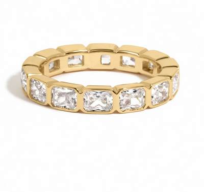 Bezel Emerald Cut Eternity Band