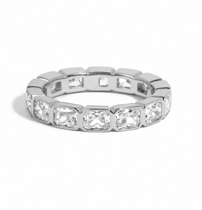 Bezel Emerald Cut Eternity Band