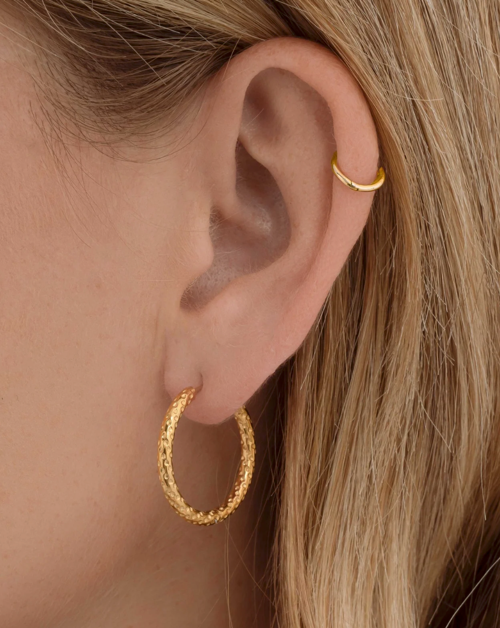 Violet Textured Hoops