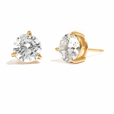 8mm Round Solitaire Stud Earrings