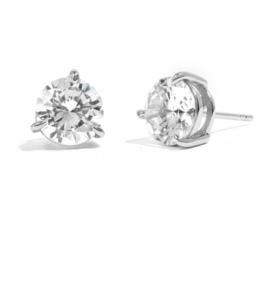 8mm Round Solitaire Stud Earrings