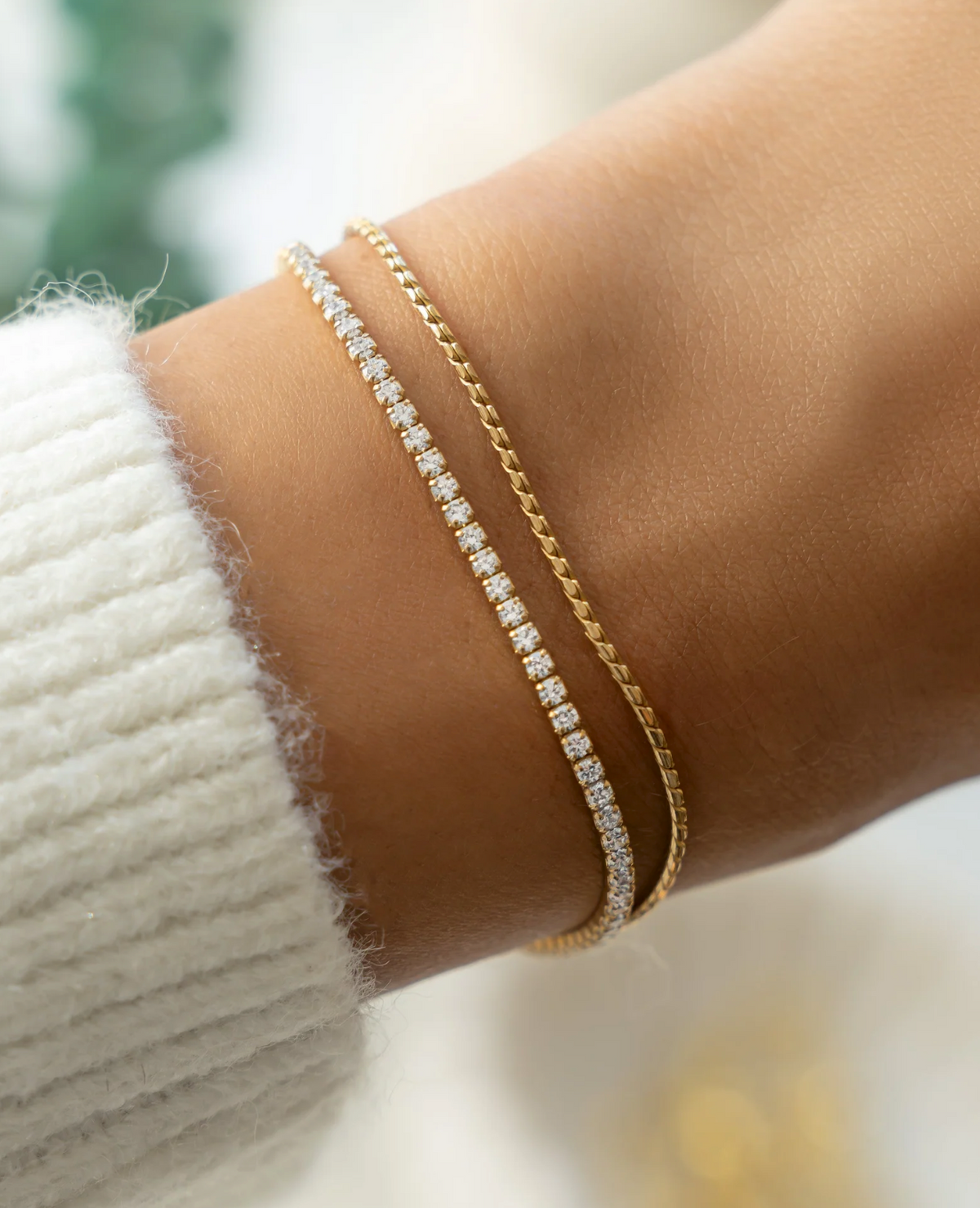 Tennis & Chain Bracelet Set