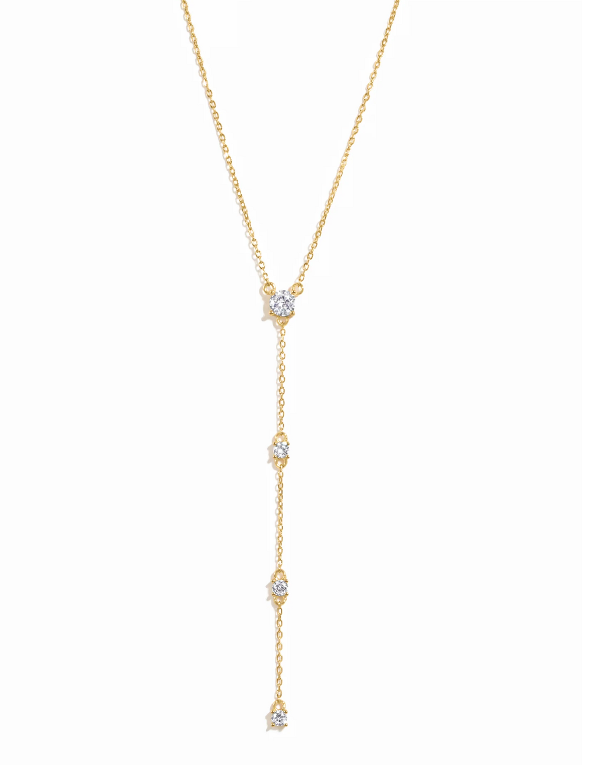 Round Diamond Lariat Necklace