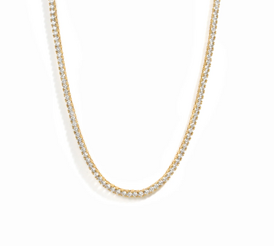 CZ Gold & Silver Tennis Necklace