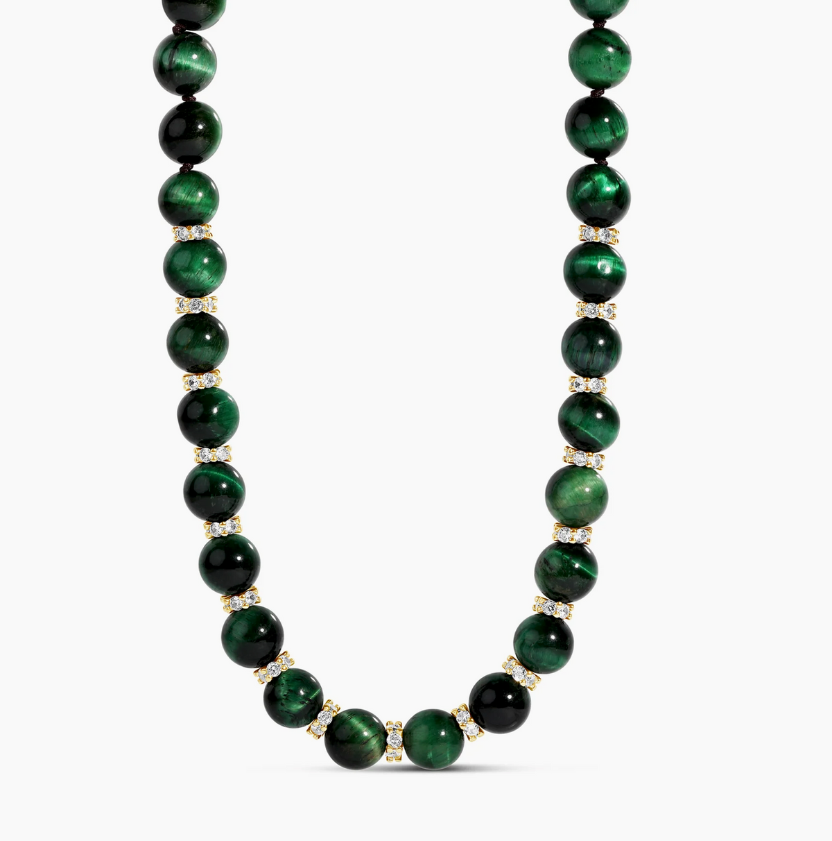 THE TIGER EYE LUXE BEAD GREEN NECKLACE
