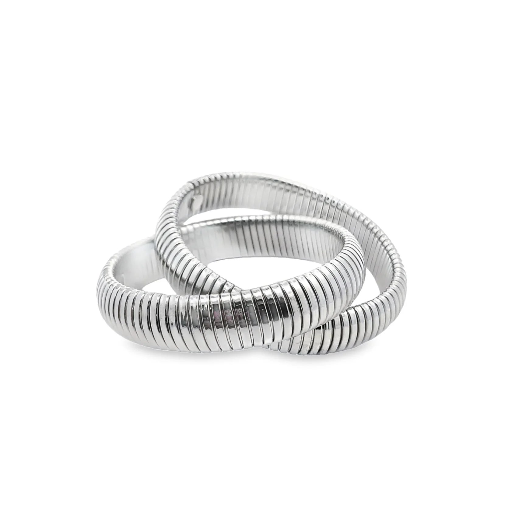 Intertwined 14mm Wide Coil Styled Bangle