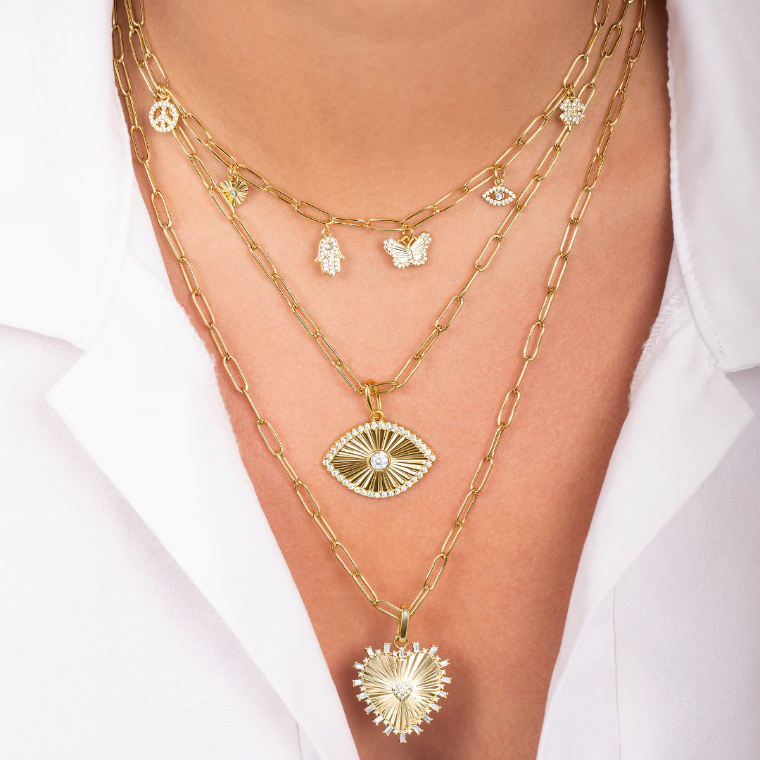 FLUTED HEART CHARM