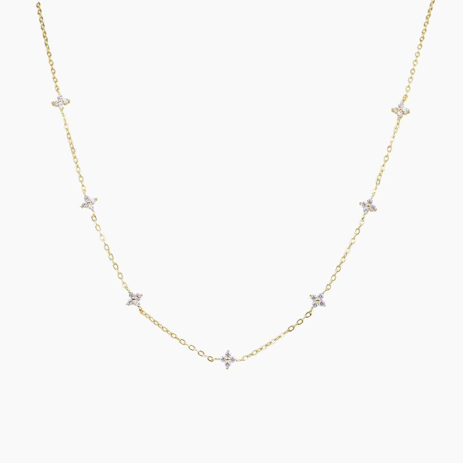 Gold Station Flower Necklace