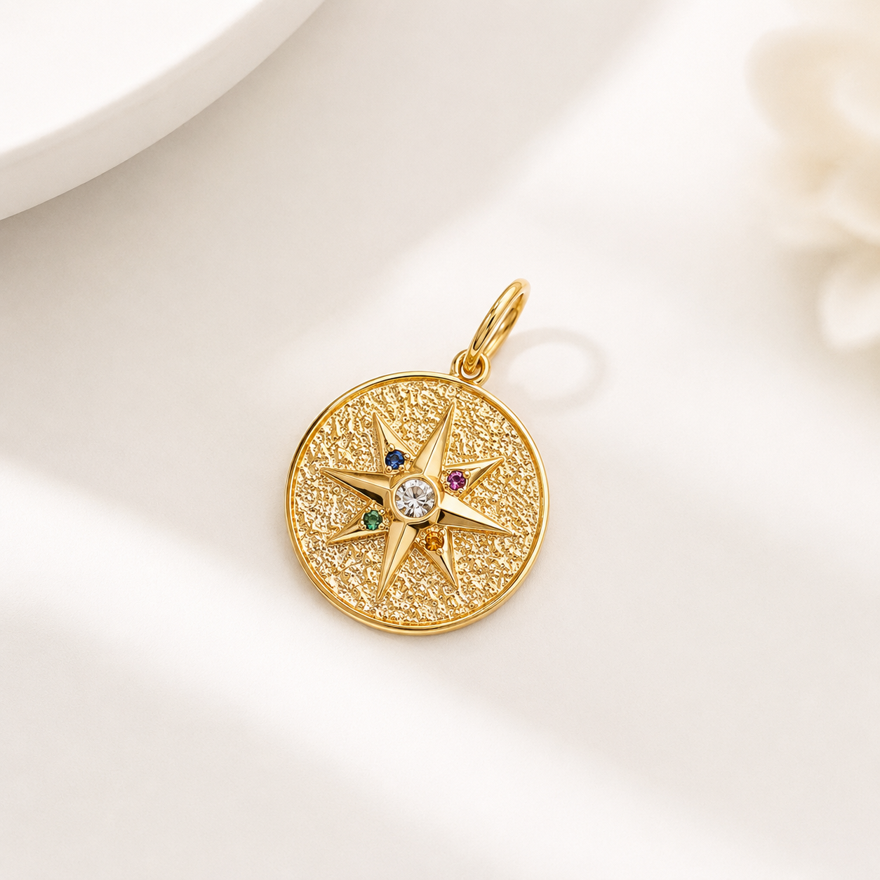 18K Gold Filled CZ North Star Pendant