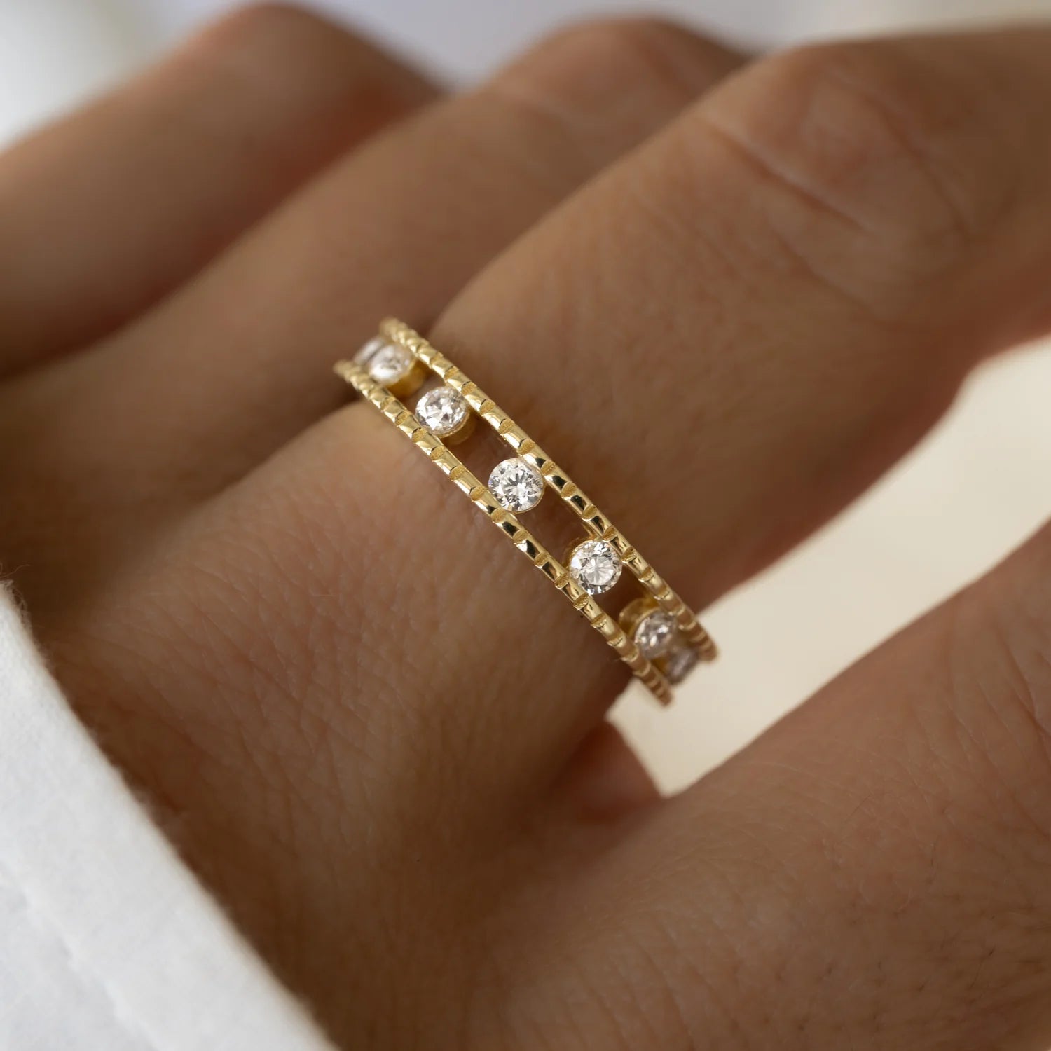 Studded Double Eternity Ring