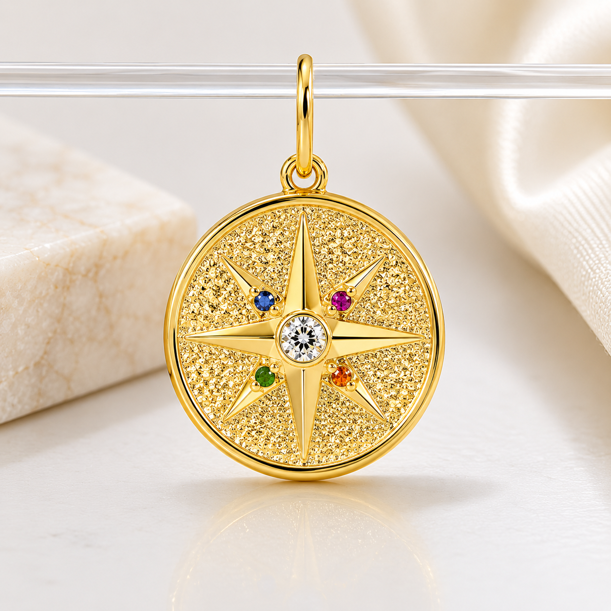 18K Gold Filled CZ North Star Pendant