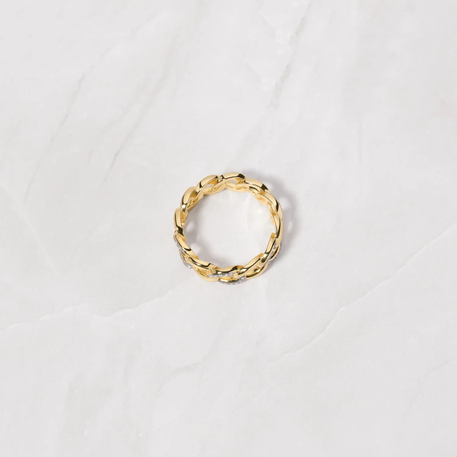 Two-Tone Pave Chain Ring