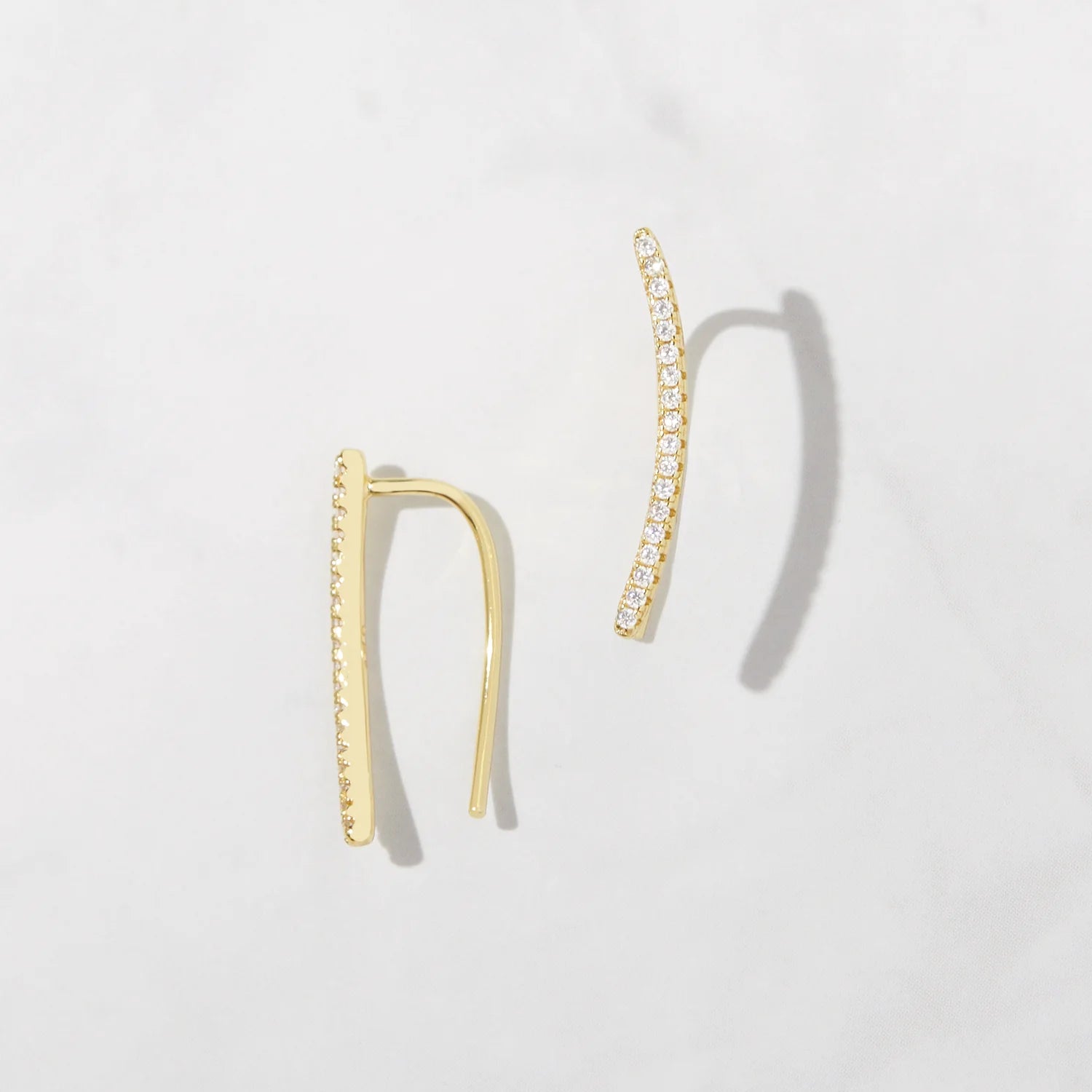 Studded Ear Climber Gold