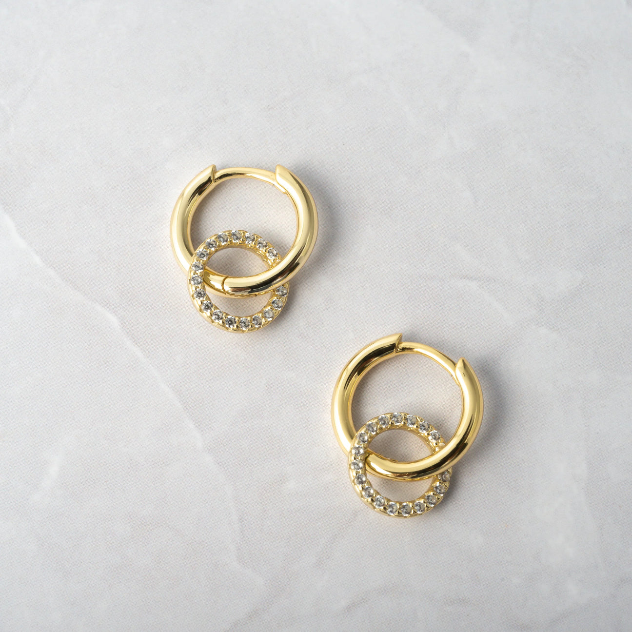 Circle Charm Hoops