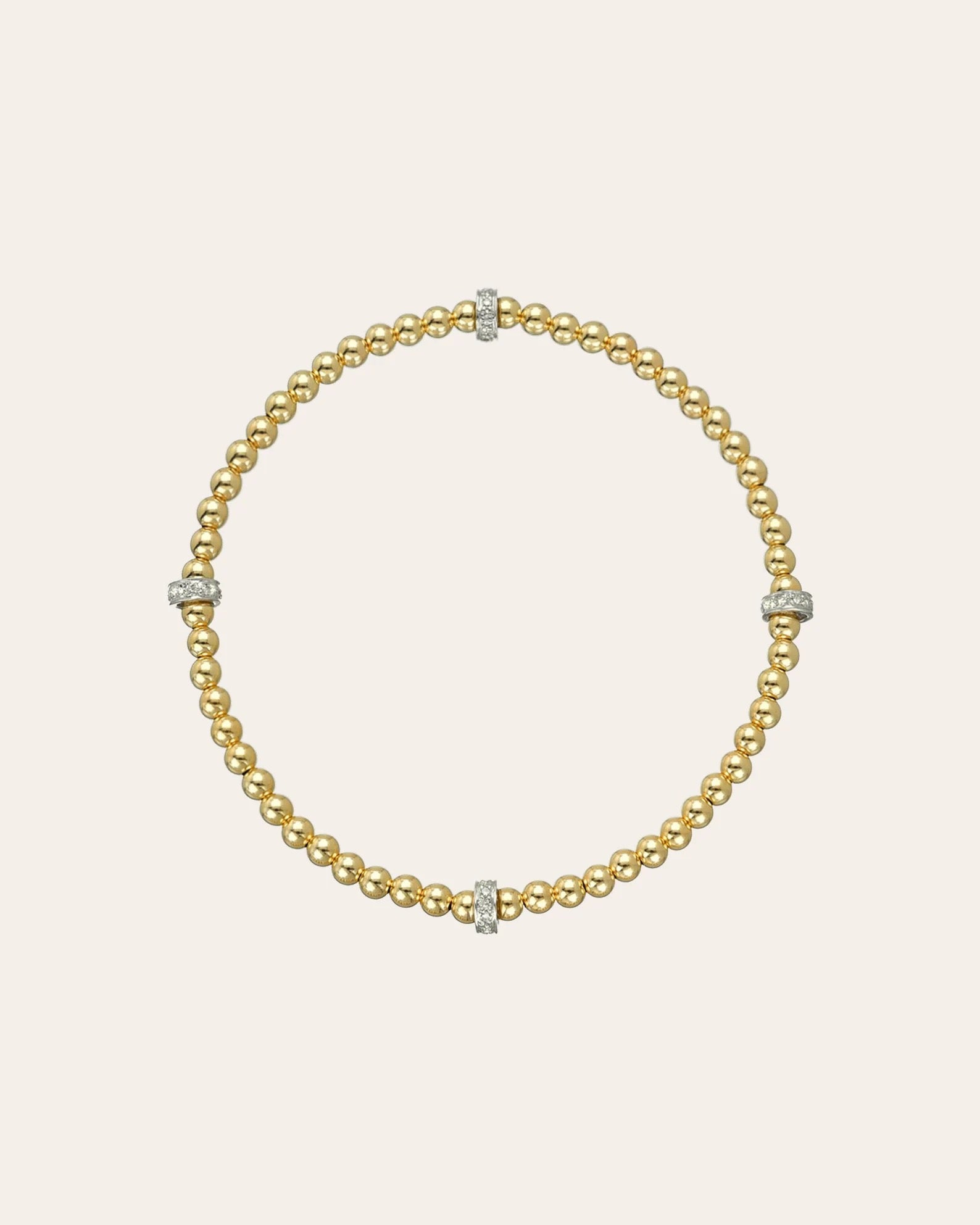 4 Section Roundel Pink CZ Bracelet