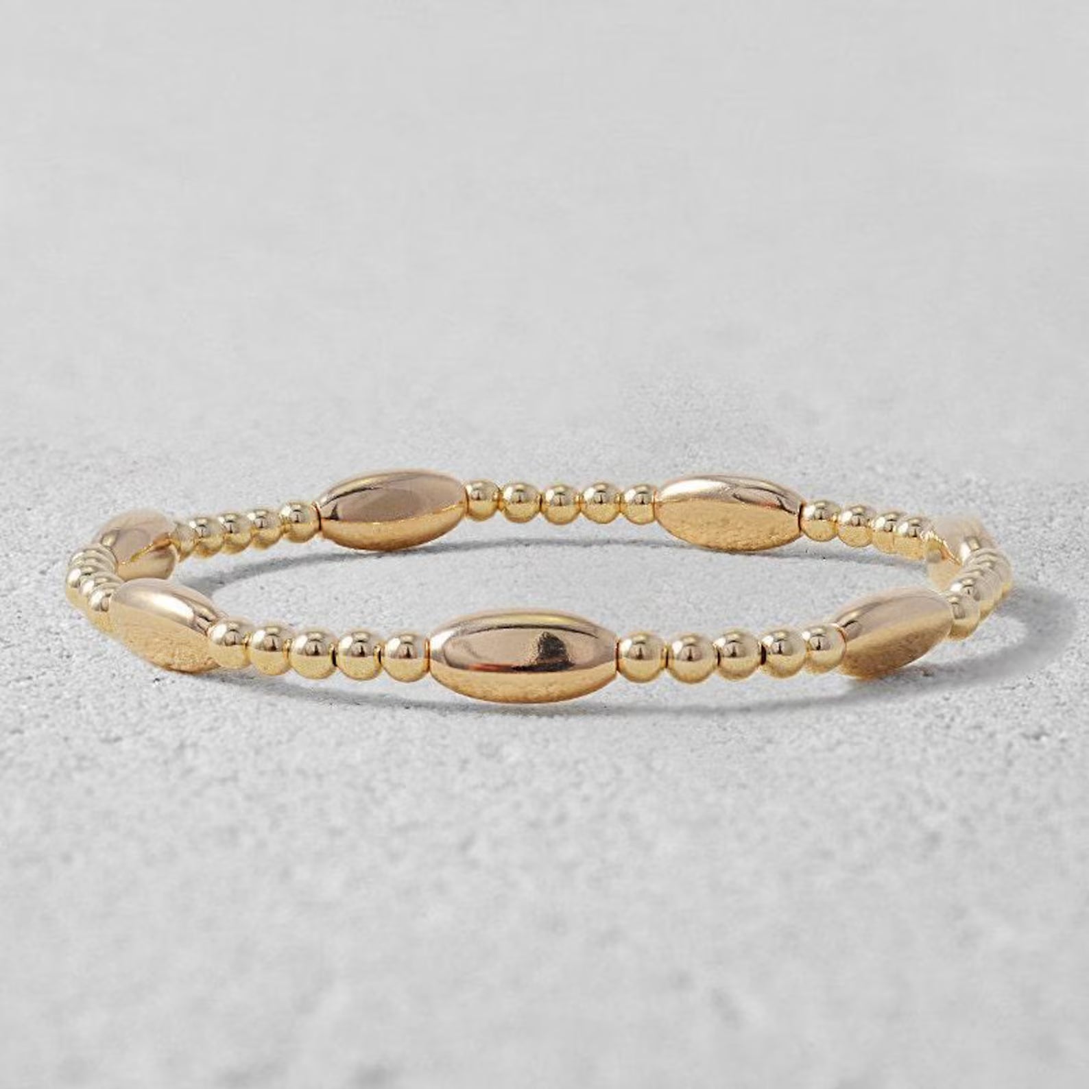 3mm Oval Bead Gold Filled Bracelet