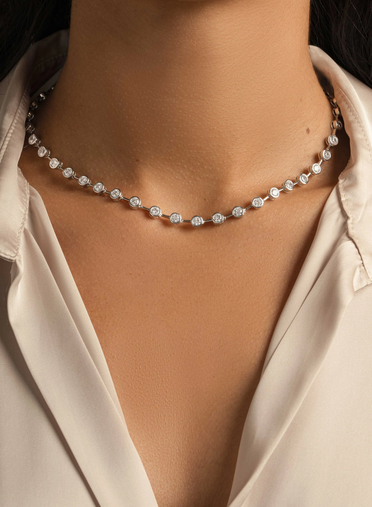 ICON BEZEL TENNIS NECKLACE