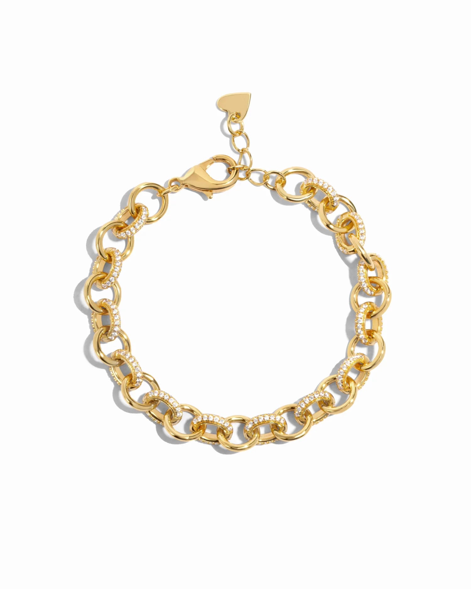 Round Pave Link Bracelet