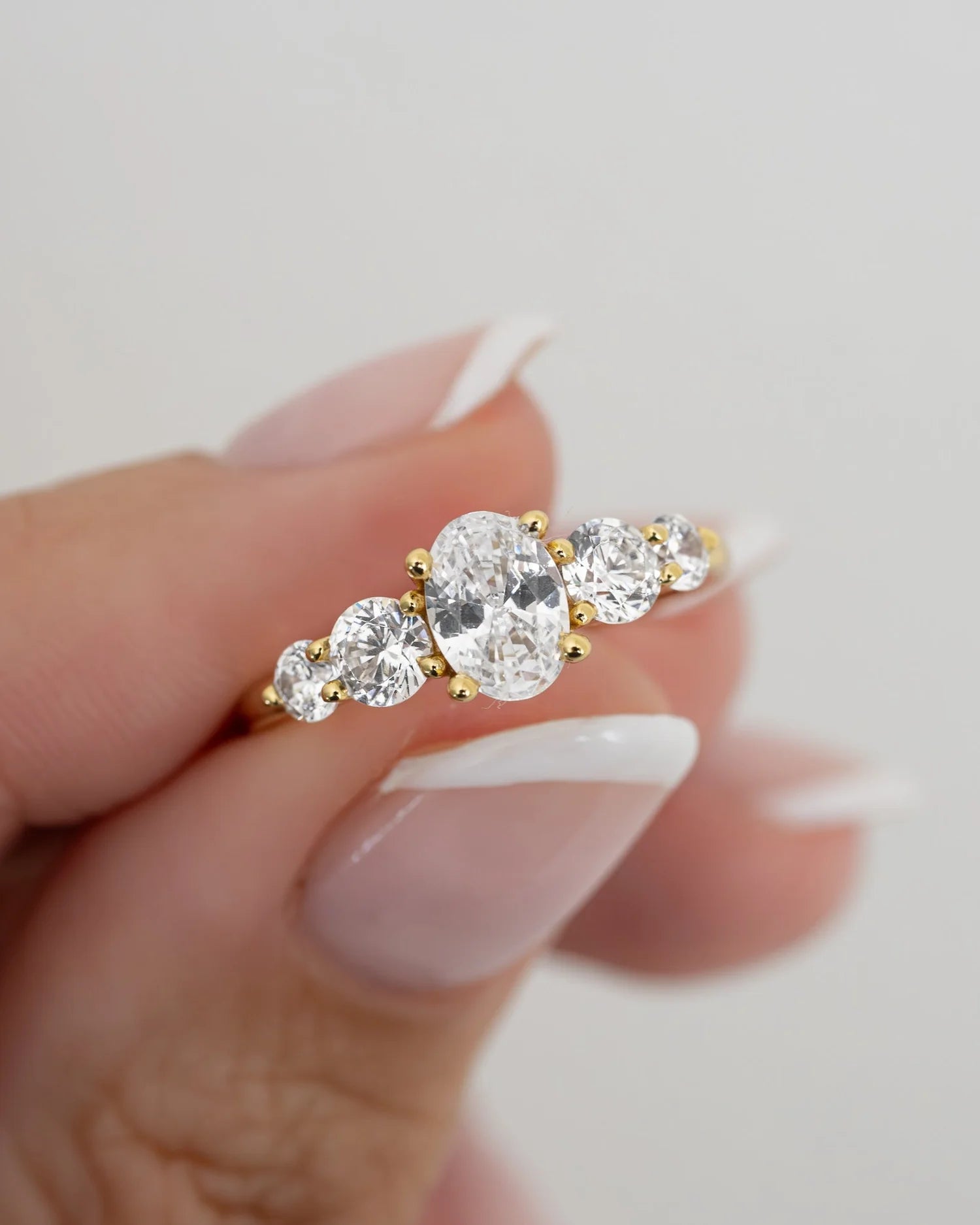 Oval Cluster Ring